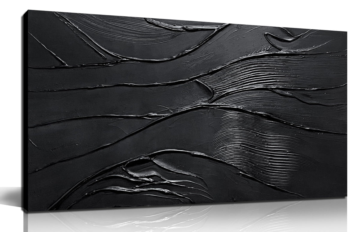 CGXART Abstract Painting Wall Art For Living Room Black Painting Wall Decor For Bedroom Modern Wall Art For Bathroom Size 20 x 40 Inch