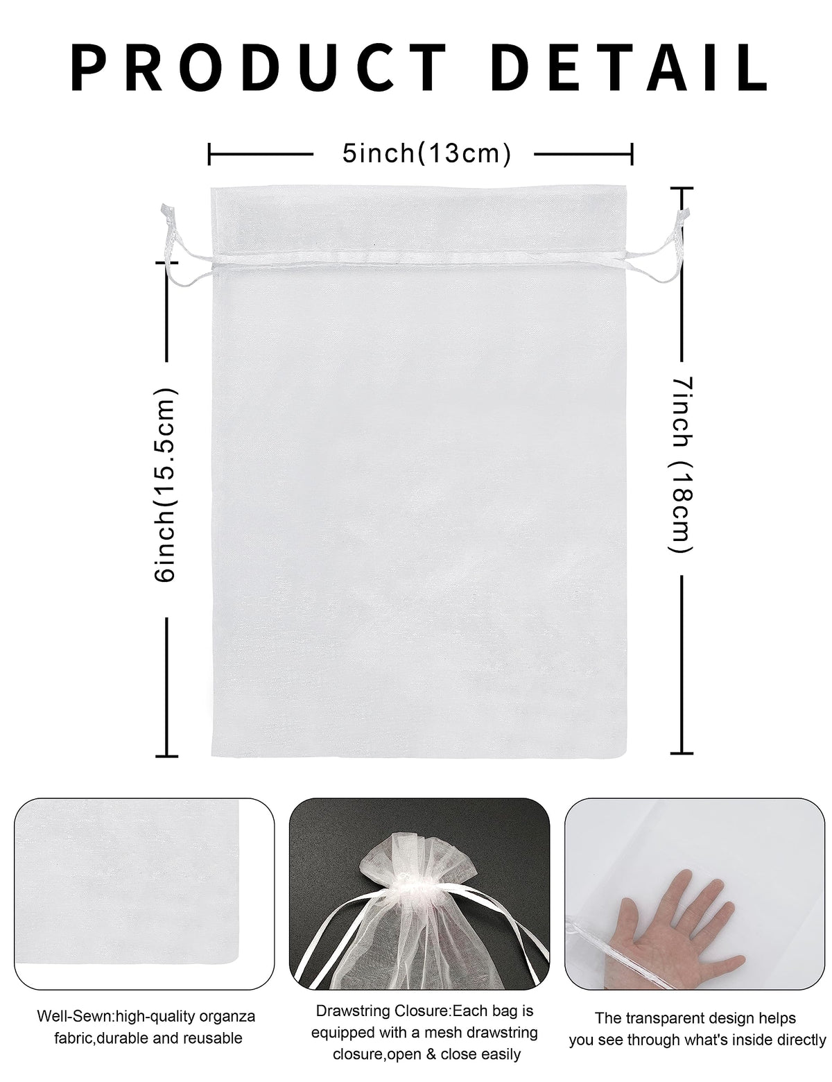 Jexila 120PCS Sheer Organza Bags 5X7 inches Mesh Drawstring Gift Bags Small for Jewelry Wedding Party Baby Shower Favor Bags (Rainbow )