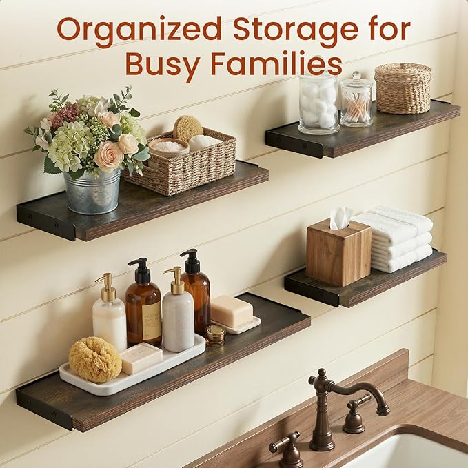 BAYKA Wall Shelves for Bathroom Decor, Floating Wall Shelves for Living Room