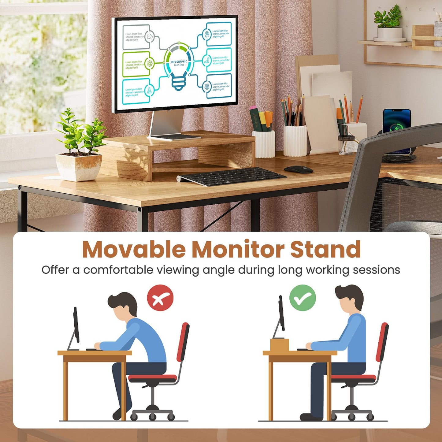 Tangkula L-Shaped Computer Desk with Power Outlets, 95” Long 2-Person Desk with Monitor Shelf, Modern Corner Desk Gaming Table with USB Ports for Home Office