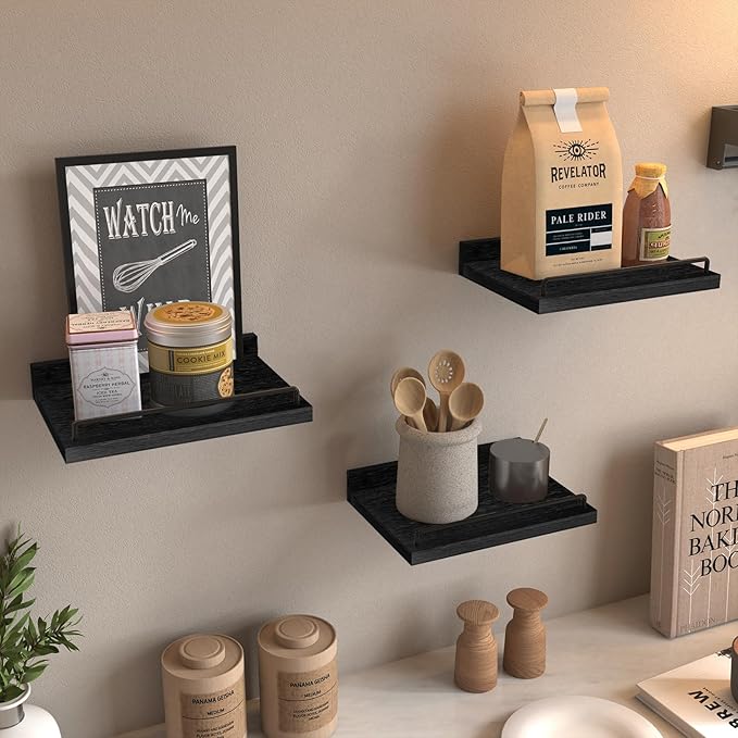RYOFOBETTO Small Floating Shelf, 6X9 Inches Farmhouse Wall Shelves