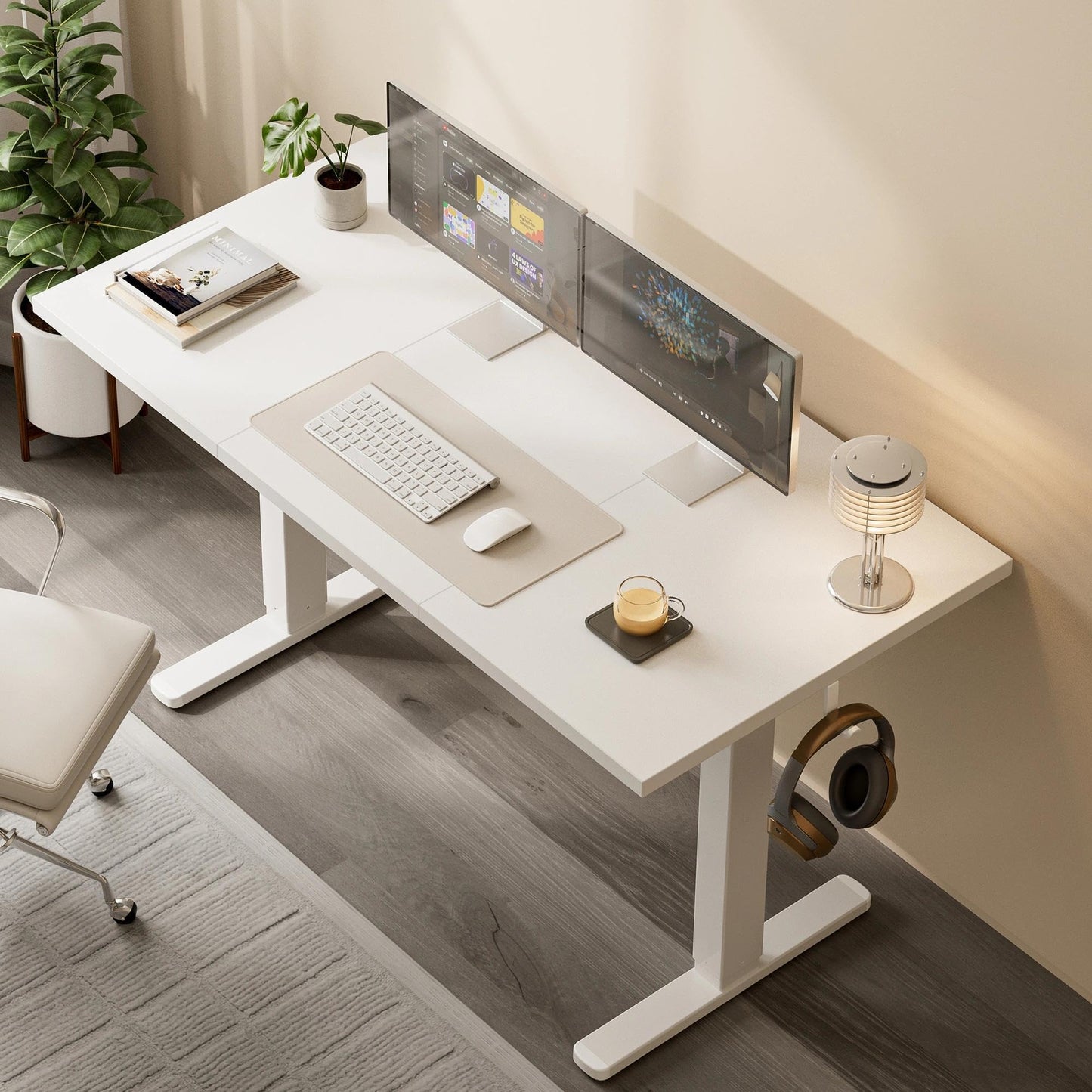 Acrolix Electric Standing Desk, Height Adjustable Home Office Desk with Memory Presets & Cable Management,White Sit Stand Desk for Work from Home, Ergonomic Computer Desk (48" x 24")