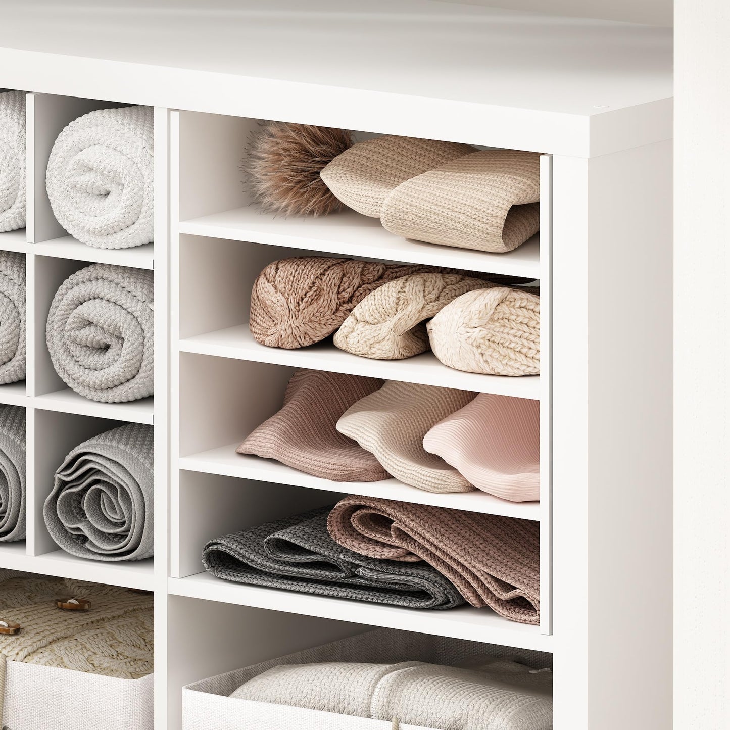 Furinno Cubicle Cube Insert, 3-Shelf Cube Organizer, Fits into Furinno Extra Thick Cubes, for Organizers and Storage, Plain White (Does not fit IKEA Kallax Shelving)