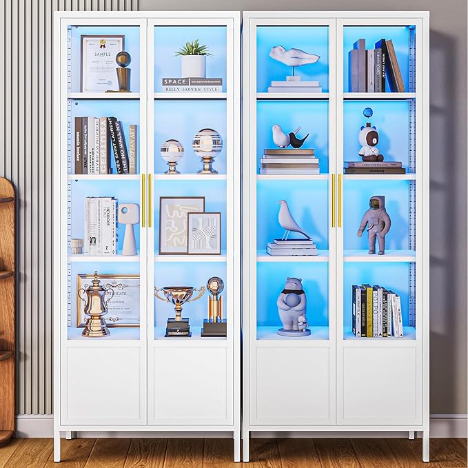 5-Tier Glass Display Cabinet