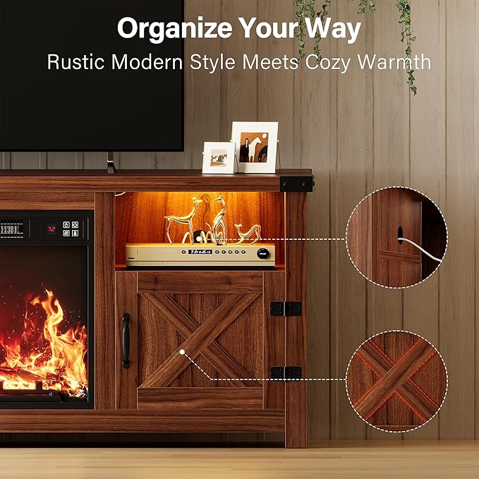 YESHOMY LED Fireplace TV Stand