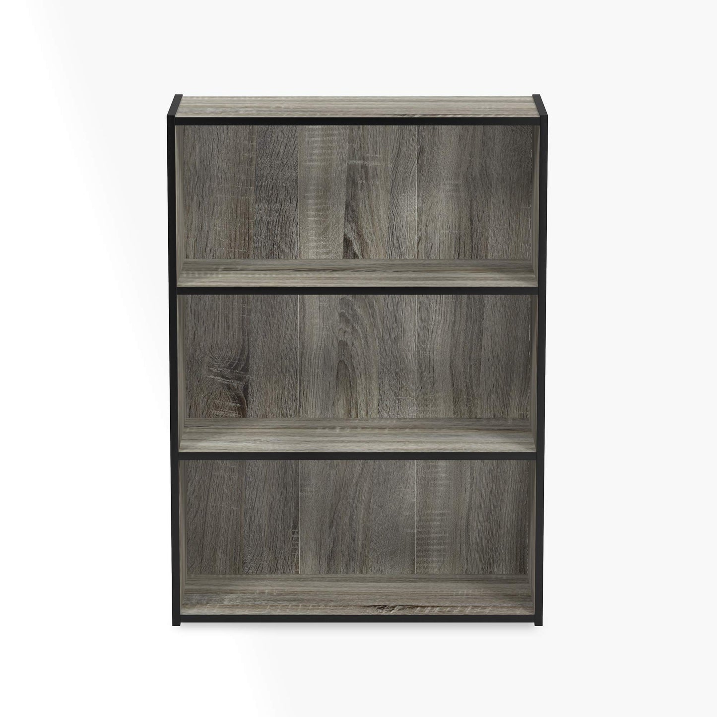 Furinno PASIR Book Shelf, 3-Tier Bookshelf, Storage Shelves Bookcase, 9.7 x 23.7 x 31.5, for Living Room, Bedroom, Home Office, French Oak