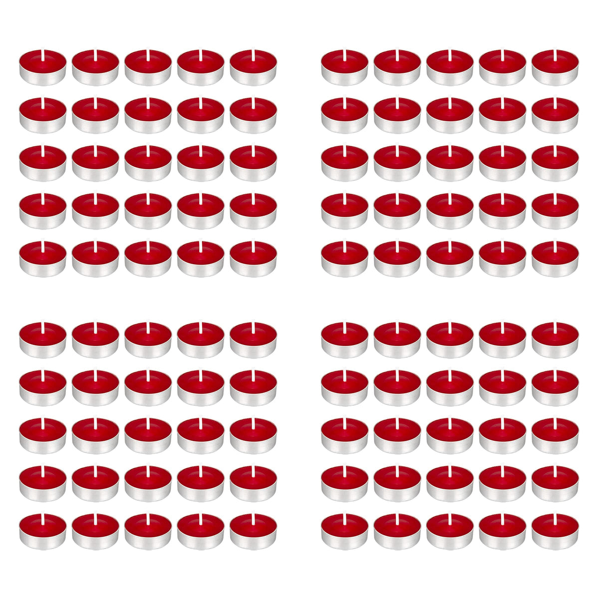 Mega Candles 100 pcs Unscented Red Tea Lights Candles, Pressed Wax Candle 3.5 Hour Burn Time, Home Décor, Wedding Receptions, Occasions, Festivities, Events, Meditations, Spa, Prayers, Vigil
