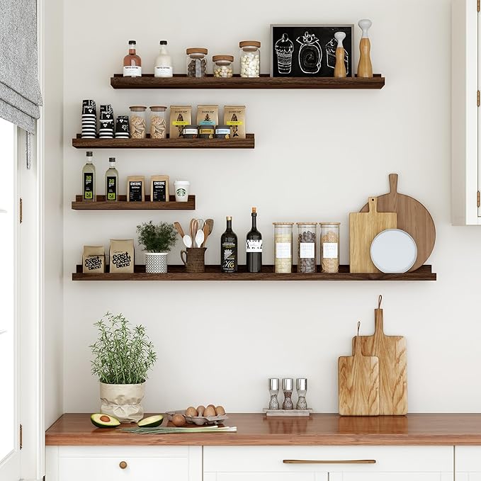 Floating Shelves for Wall, 36 inch Wood Floating Shelves Set of 2, Picture