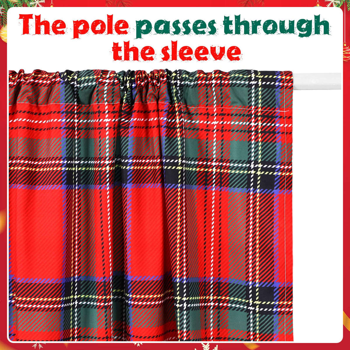 Fanfanwin Buffalo Plaid Curtains Buffalo Plaid Curtain Farmhouse Xmas Window Drapes for Living Room Bathroom Home Decoration