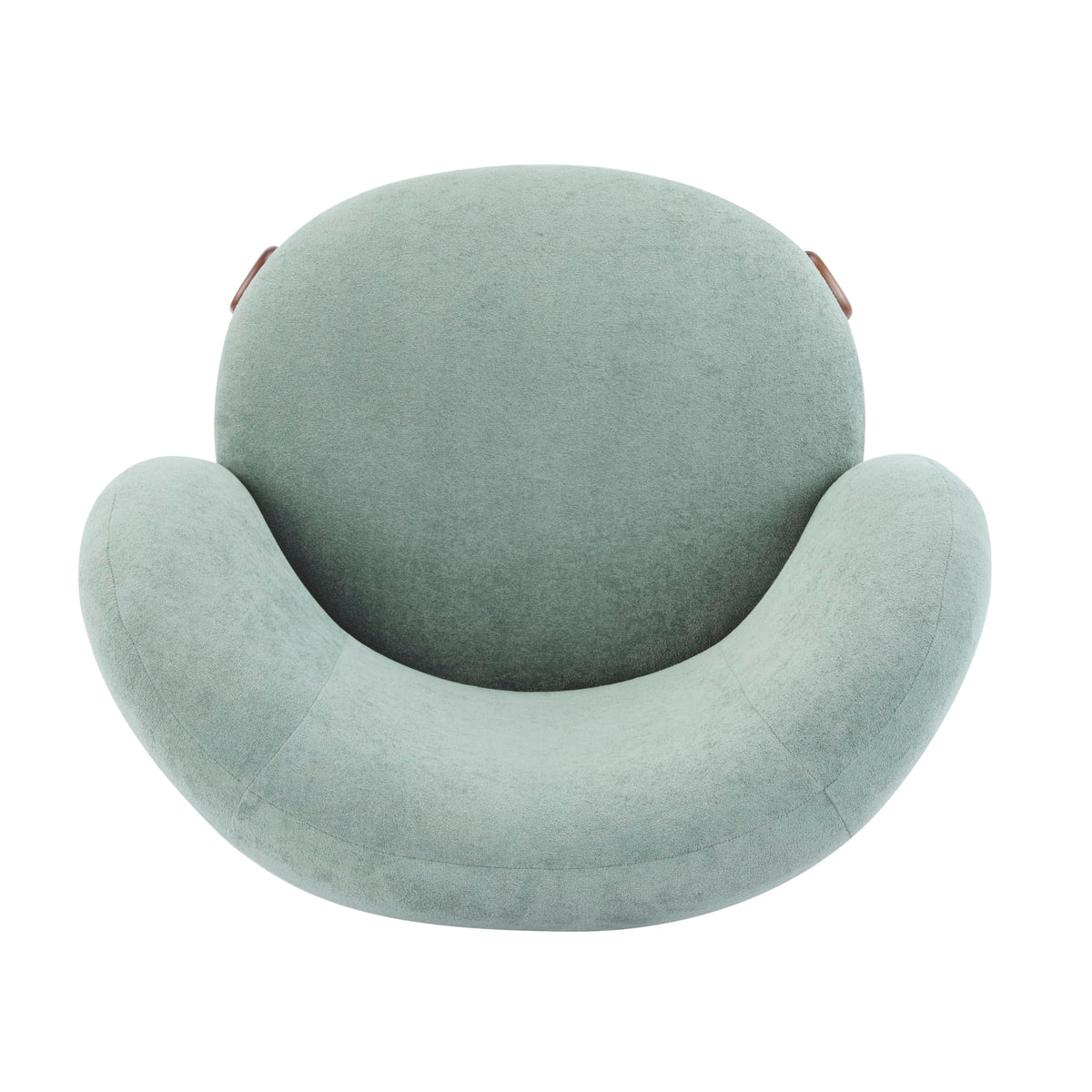 Christopher Knight Home Lily Solid Wood Wingback Accent Chair, Fabric Upholstered Club Chair, Curved Backrest Single Sofa, Comfy Reading Lounge Chair for Living Room, Soft Cushion Seating, Green