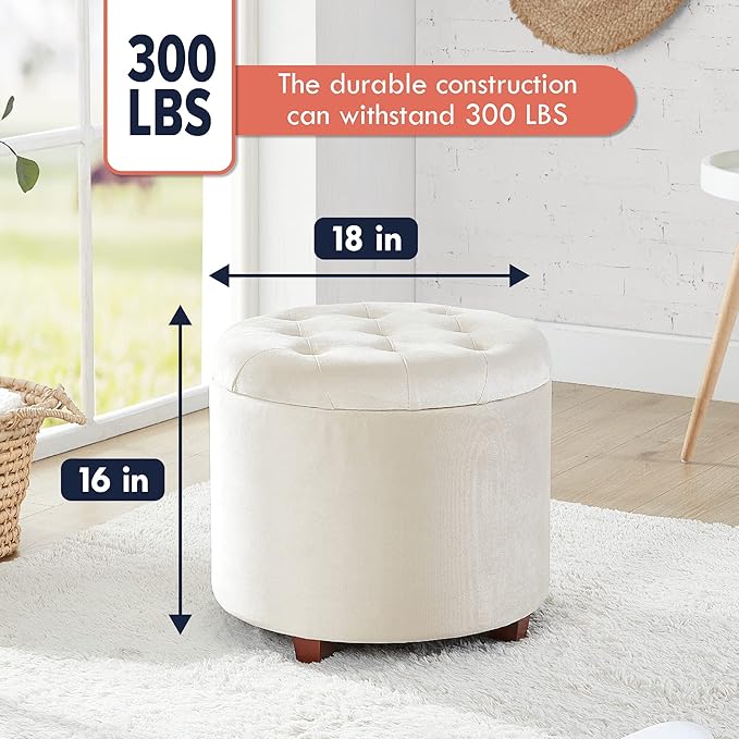 Ornavo Home Round Storage Ottoman