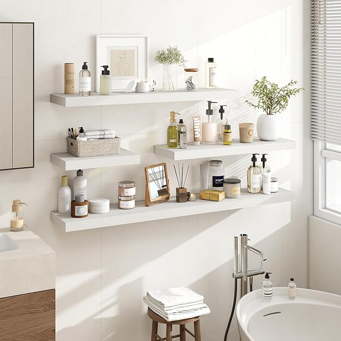 Acovy 55 Inch Floating Shelves, Wooden Shelves