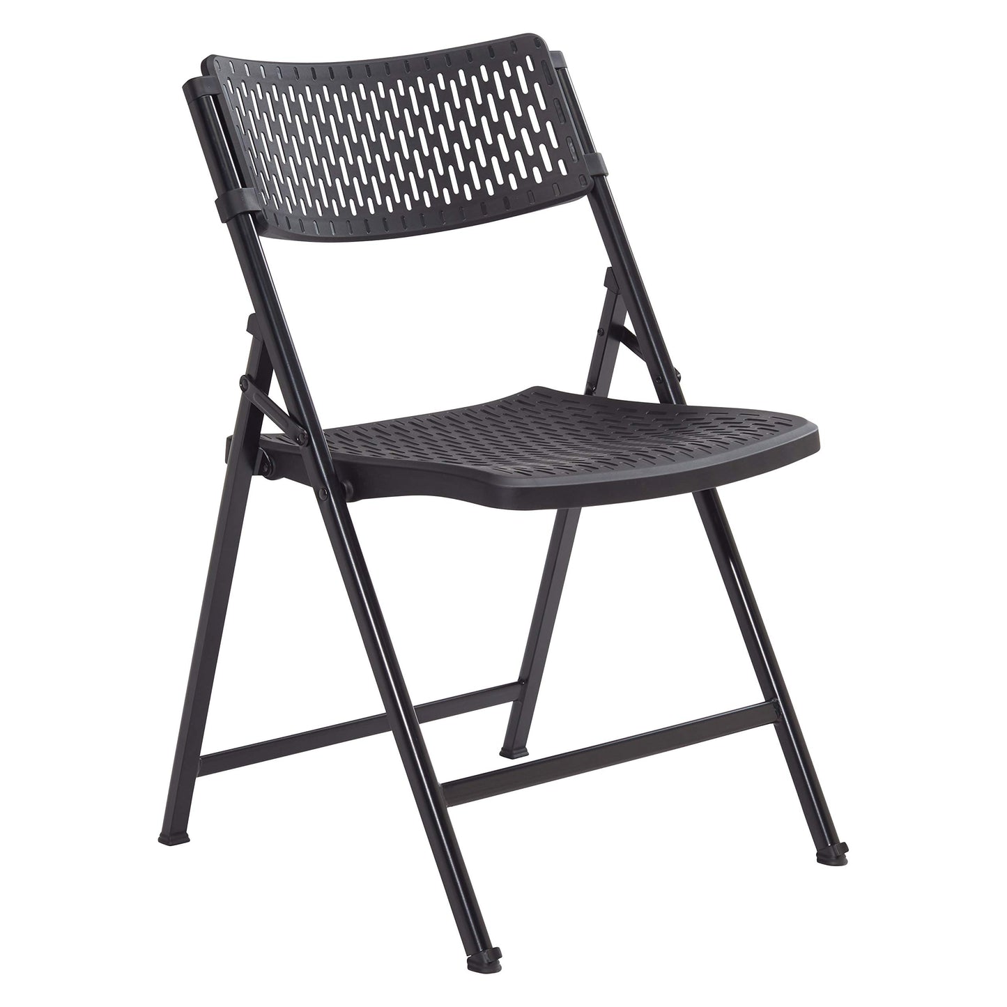 National Public Seating 1410 Airflex Series Premium Polypropylene Folding Chair - Black Pack of 4