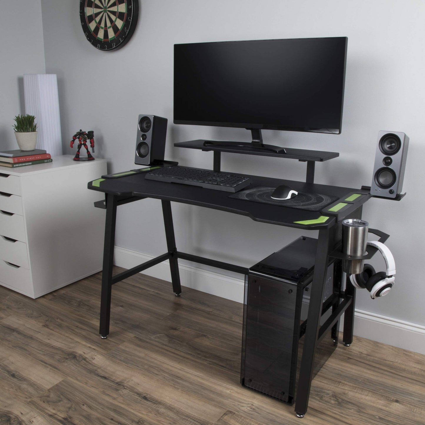 RESPAWN 3010 Gaming Computer Desk Ergonomic Height Adjustable Gaming Desk, in Green RSP 3010 GRN