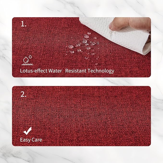 BALCONY & FALCON Placemats Set of 6 Faux Linen Cloth Place Mats Washable