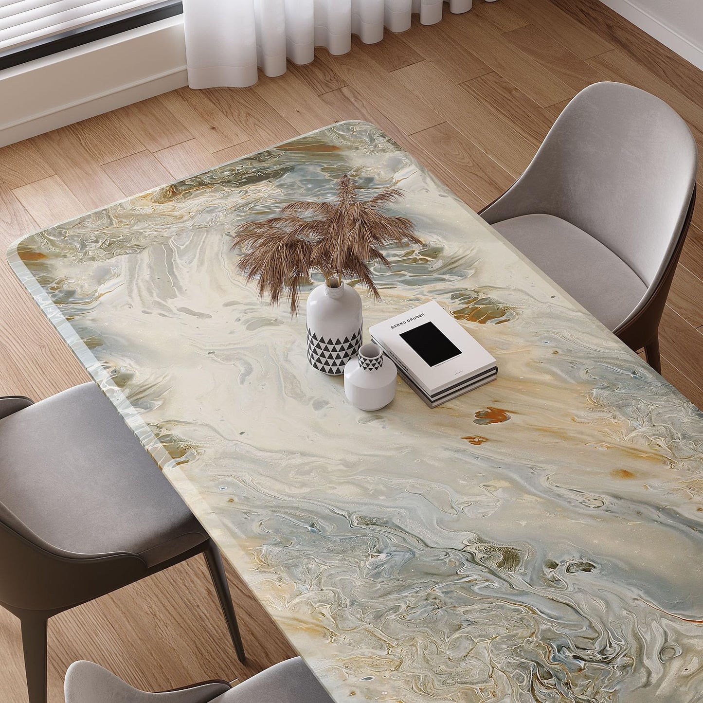 VaryPaper 15.7''x78.7'' Luxury Beige Liquid Marble Contact Paper for Countertops Waterproof Matte Marble Wallpaper Peel and Stick Countertop Vinyl Wrap Removable Granite Wallpaper for Kitchen Bedroom
