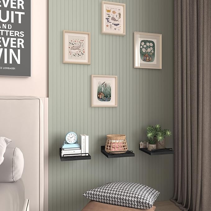 RYOFOBETTO Small Floating Shelf, 6 X 6 Inches Farmhouse Wall Shelves