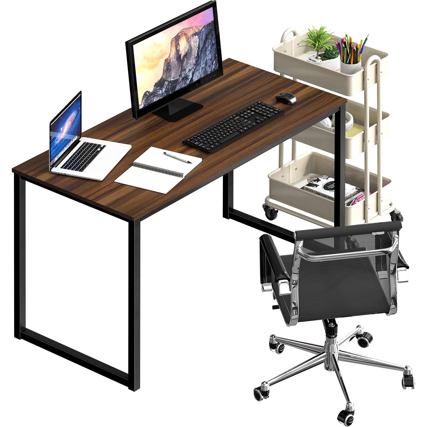 SHW Mission 40-Inch Home Office Computer Desk, Walnut