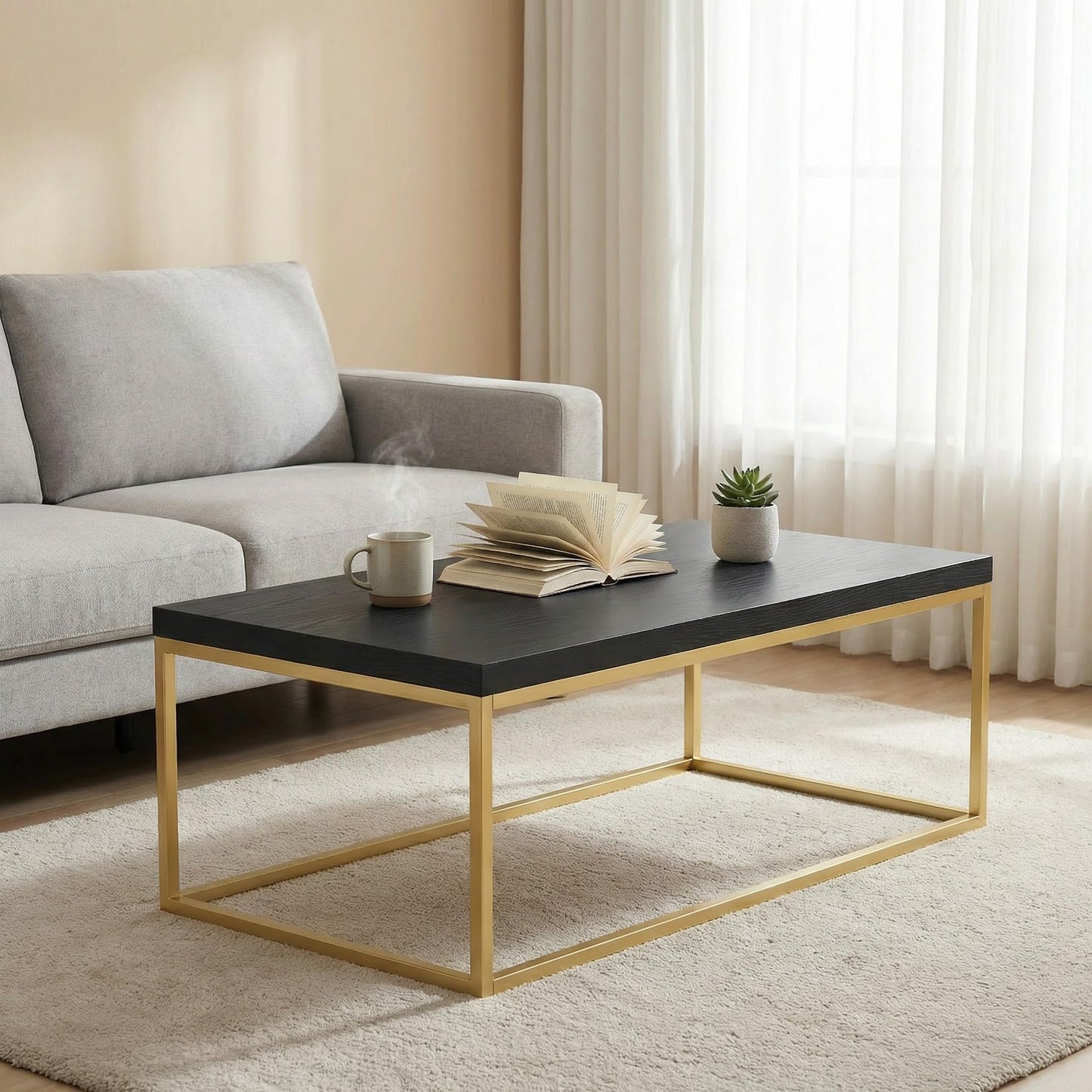 CENSI 40" Black and Gold Coffee Table