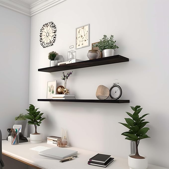 YYWUOJJ Wood Floating Shelves for Wall Decor, Rustic Wall Shelves for Bedroom