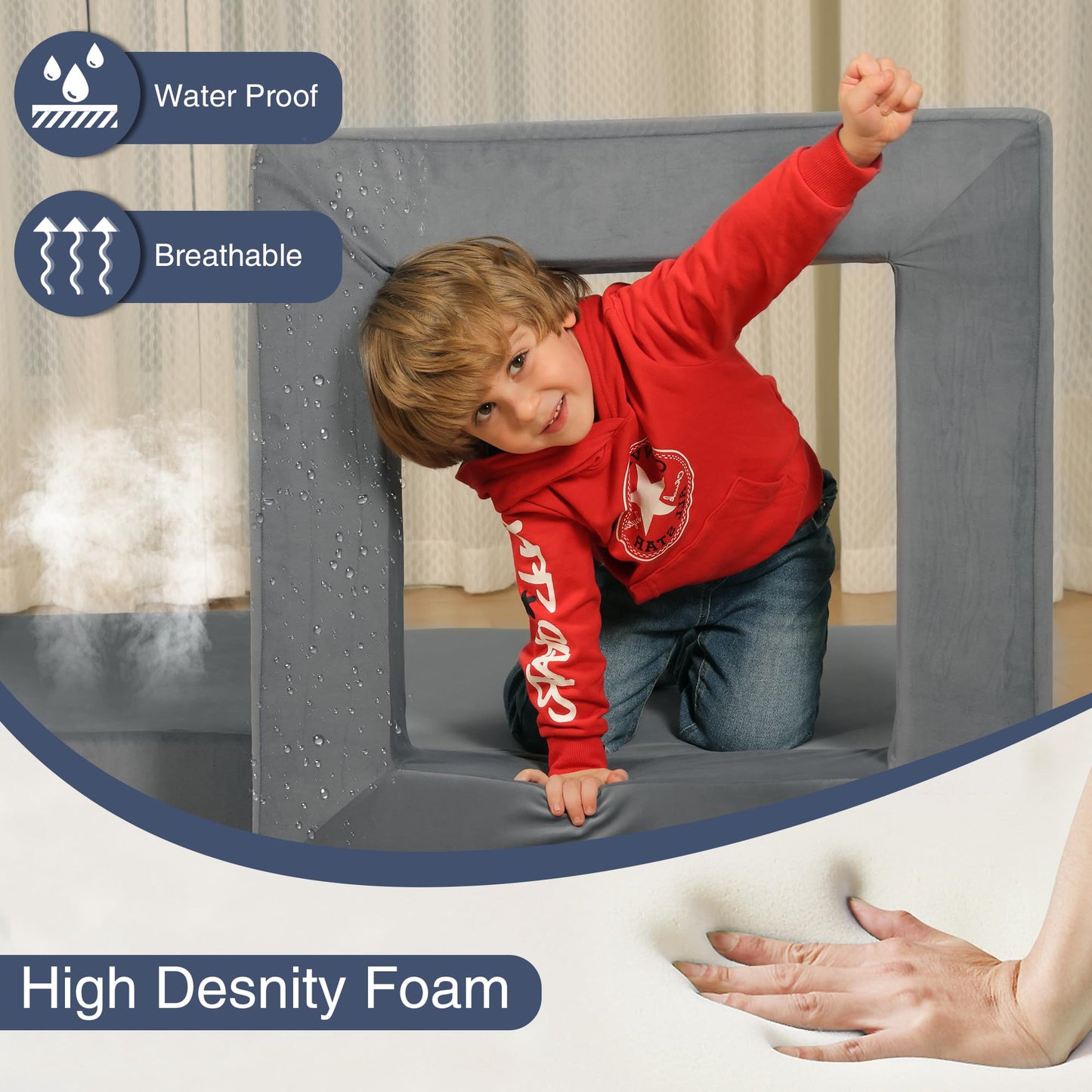 Edbuosy 22Pcs Modular Kids Play Couch - Kids Couch for Playroom Bedroom Living Rooms Toddler Sofa for Inspiring Child Creativity，Children Convertible Foam Sofa