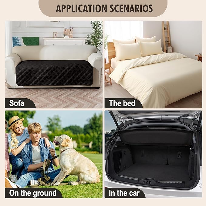 Genina Waterproof Couch Cover, Washable Anti-Slip 86.6 inch Sofa Covers