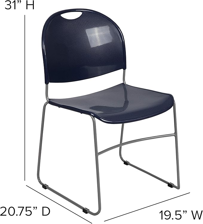 Flash Furniture HERCULES Series 880 lb. Capacity Navy Ultra-Compact Stack Chair