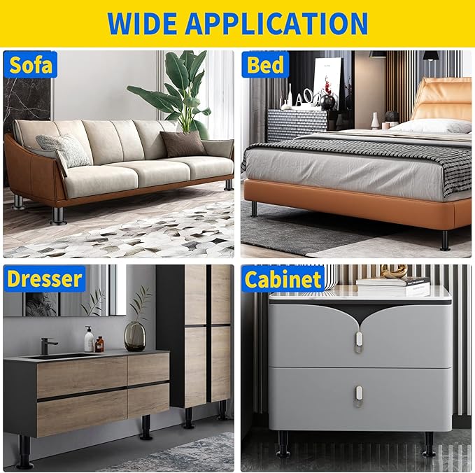 4 Pcs Adjustable Height Bed Support Furniture Legs