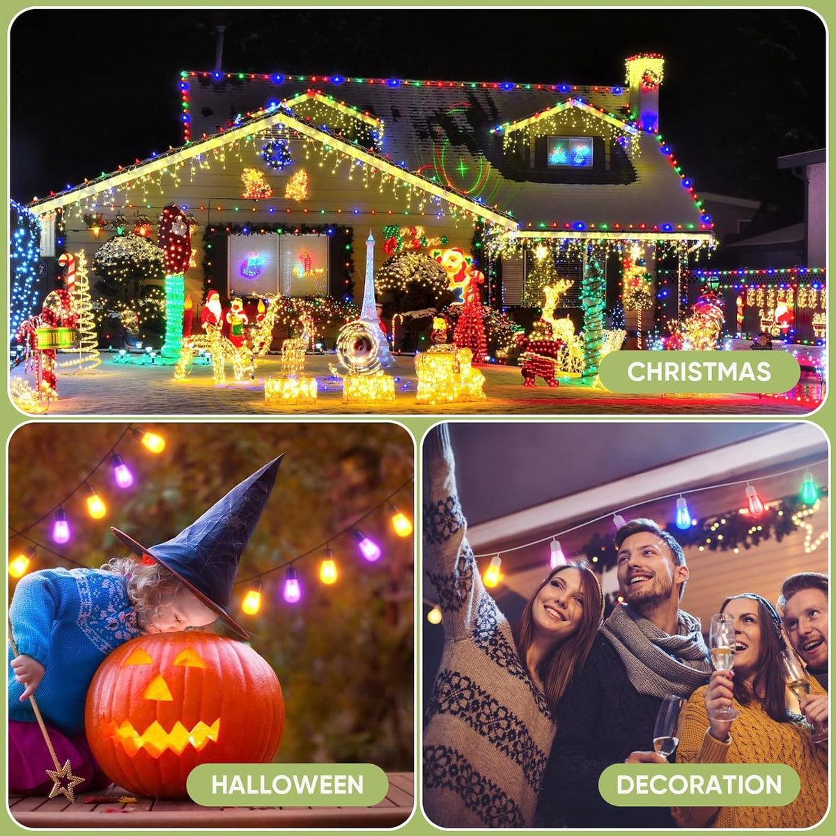 Sxminer 15 Pack S14 LED Bulbs Yellow Led String Light Bulbs 1W Plastic Shatterproof LED Replacement Bulb E26 Base Edison Decorative Bulb Outdoor String Light for Christmas Halloween Patio Party Decor