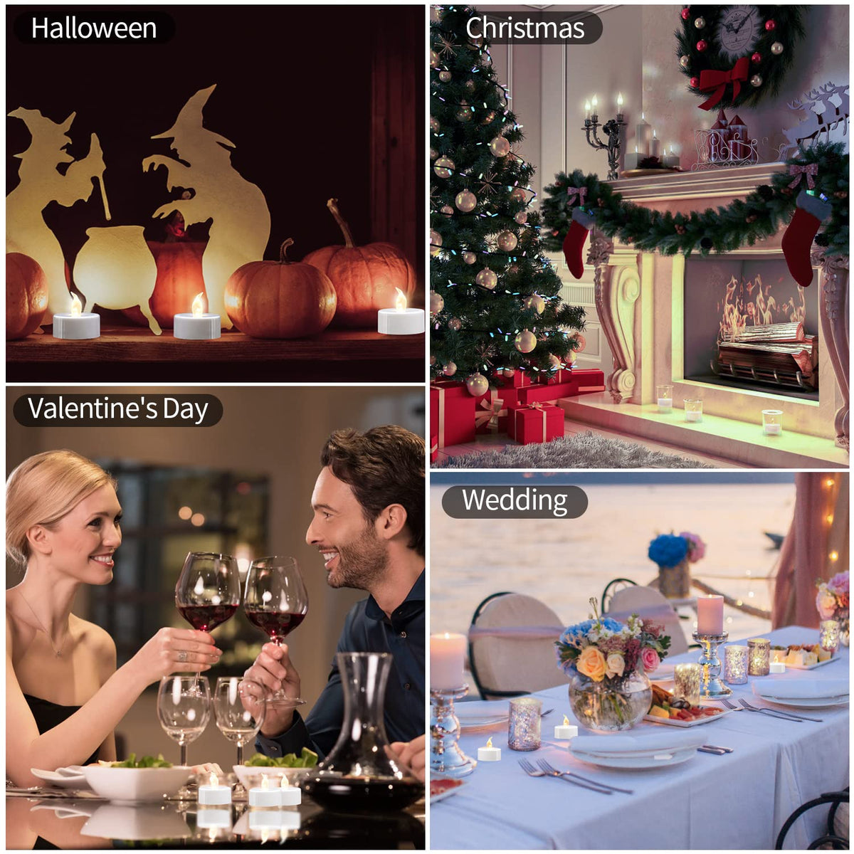 KOABY 400 Pack Warm White LED Tea Lights, Last 100H+, Flickering Flameless Battery Operated Tea Lights for Decor