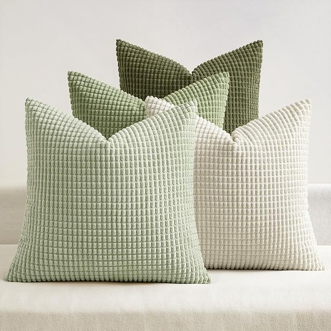 MIULEE Modern Farmhouse Decorative Spring Pillow Covers 20x20 Inch Set of 4