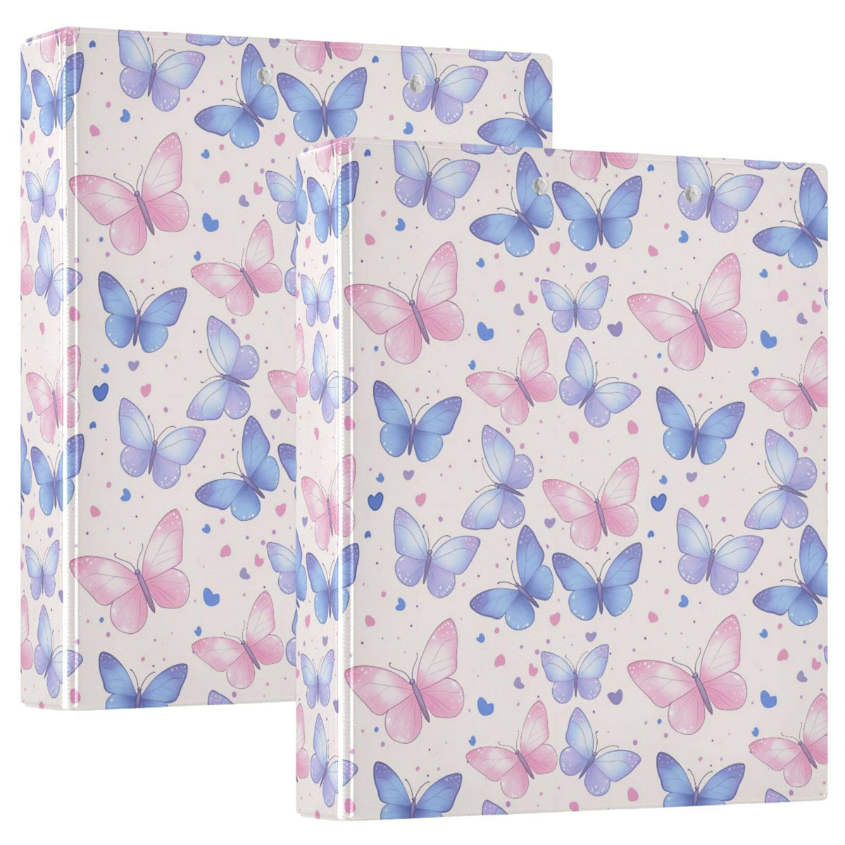 Butterfly Round Ring Binders 1.5 Purple Lavender 3 Ring Clipboard Binder for Office School Work Supplies File Folder 200 Sheet Capacity Easy Open