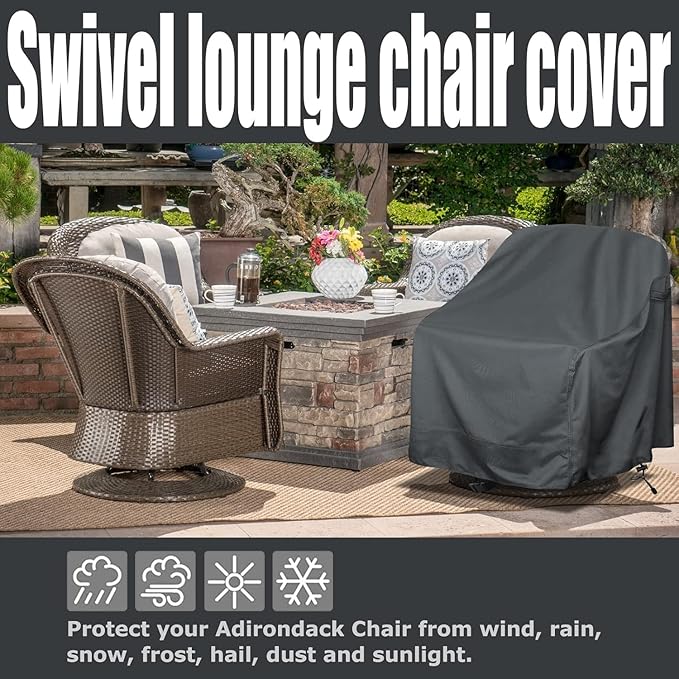 Outdoor Swivel Lounge Chair Cover 4 Pack, Waterproof Heavy Duty Outdoor Chair