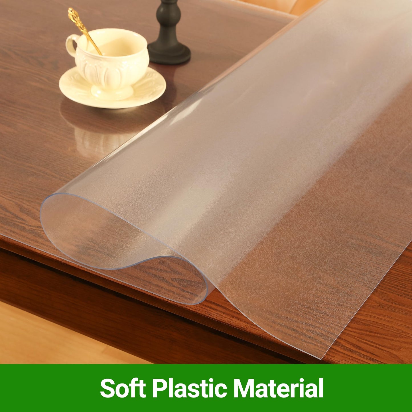 ETECHMART Frosted Plastic Table Cover Protector Rectangle 24 x 36'', Thick Waterproof Table Protector for Dining Table, Non-Slip Heat Resistant Desk Mat for Kitchen Office Desktop