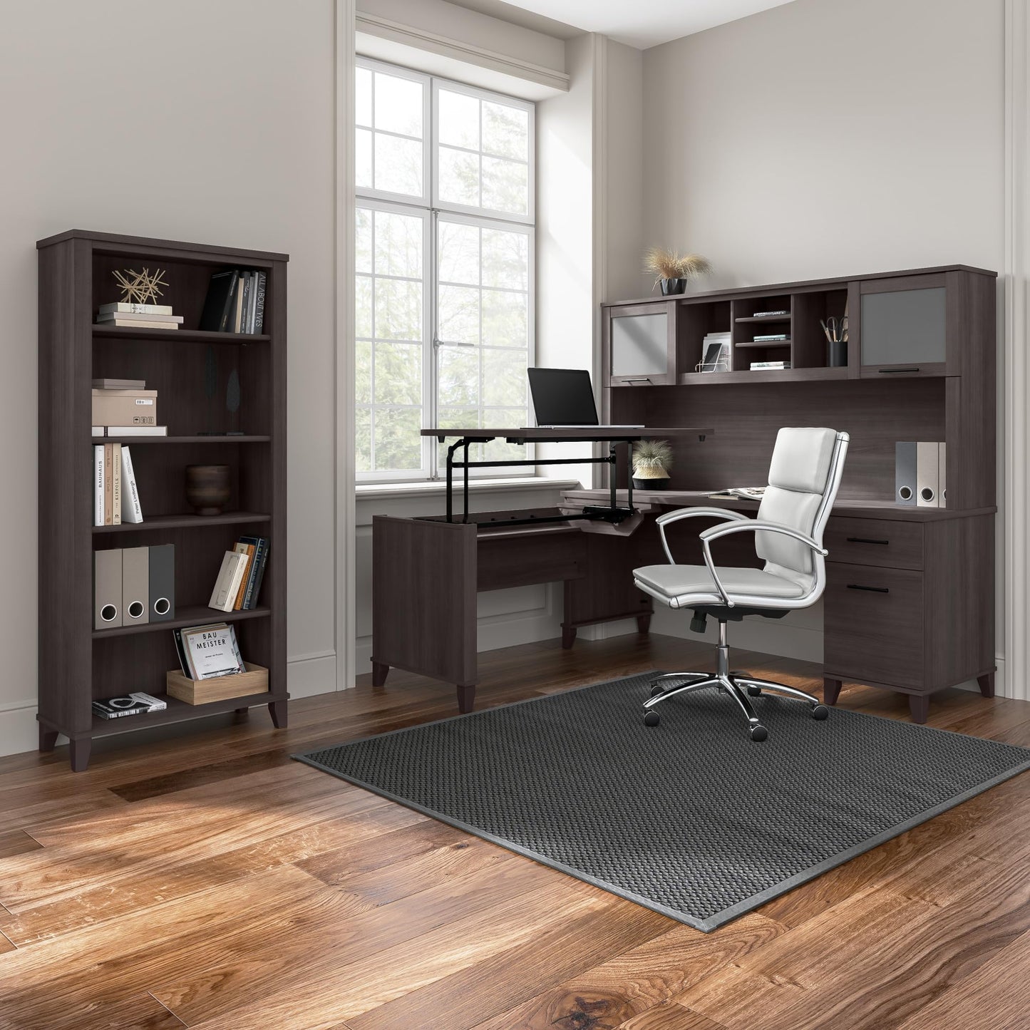Bush Home 2 Drawer Lateral File Cabinet, Letter and Legal-Size Document Storage for Home or Professional Office, Somerset Collection, Storm Gray