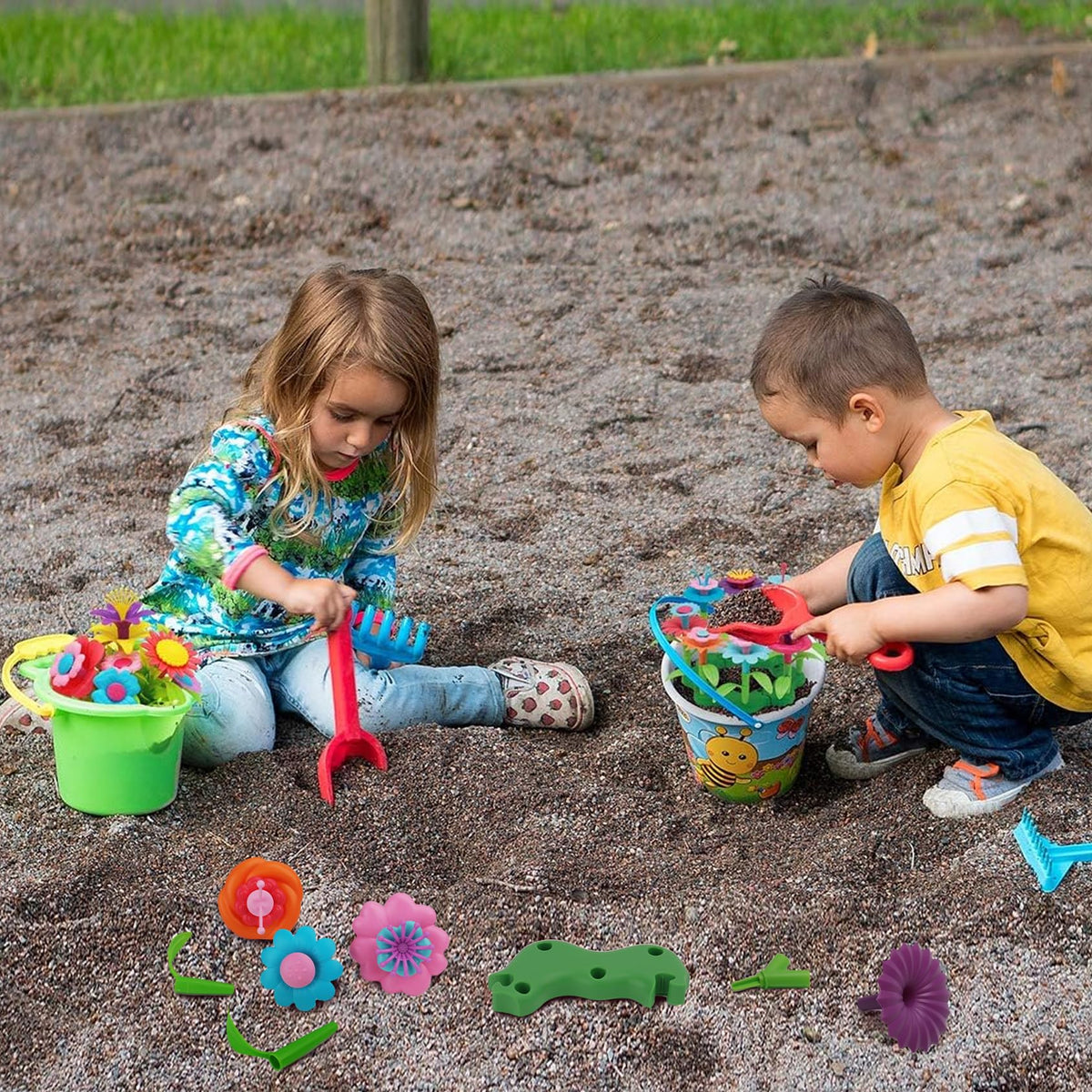 BIRANCO. Flower Garden Building Toys - Build a Bouquet Floral Arrangement Playset for Toddlers and Kids Gifts Age 3, 4, 5, 6 Year Old Girls, Educational STEM Toy (120 PCS)