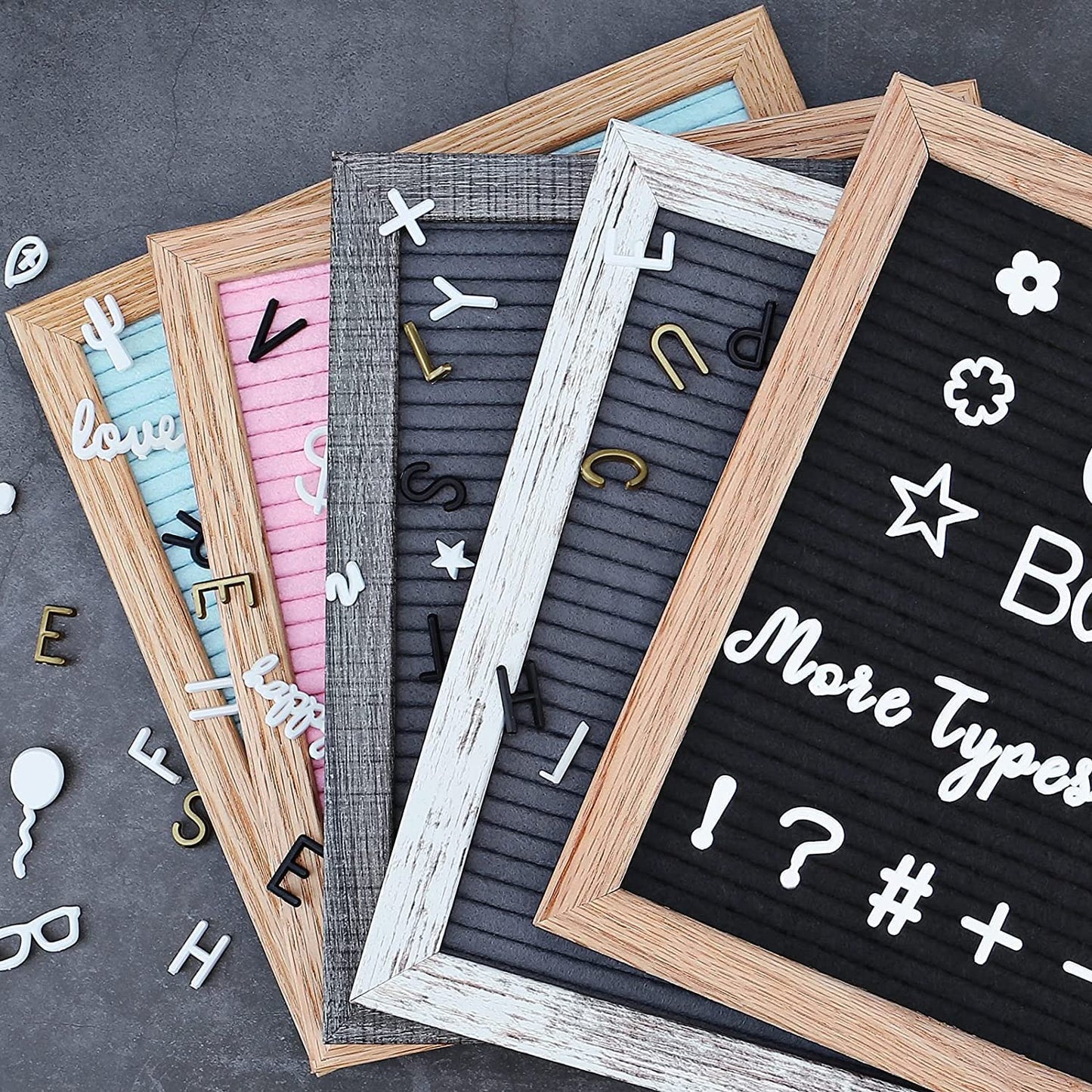Pink Felt Letter Board 10x10 Inch, Pre Cut & Sorted 725 Letters, First Day of School Board, Changeable Letter Boards Message Board, Classroom Decor Farmhouse Wall Decor Sign Board