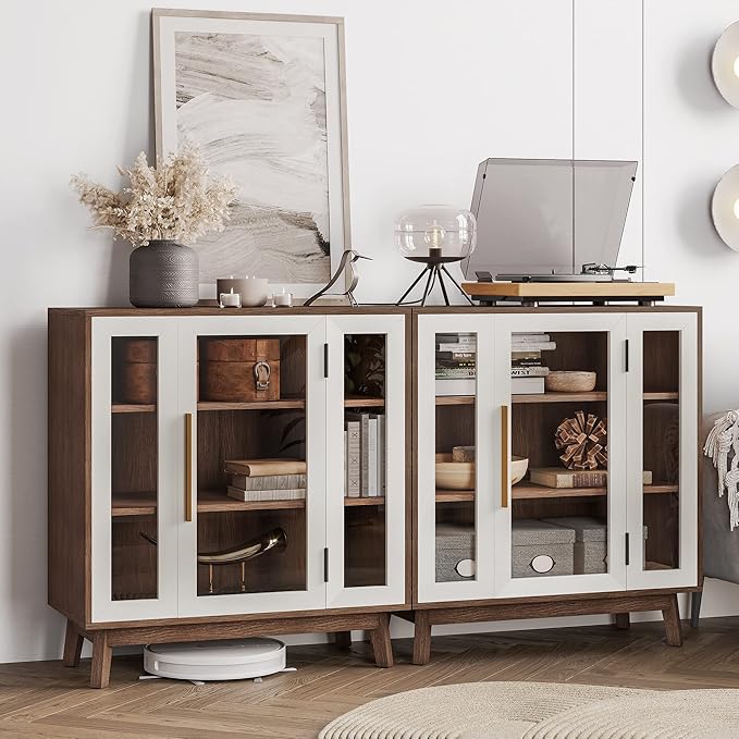 BELLEZE Set of 2 Sideboard 31 Inch Buffet Cabinet