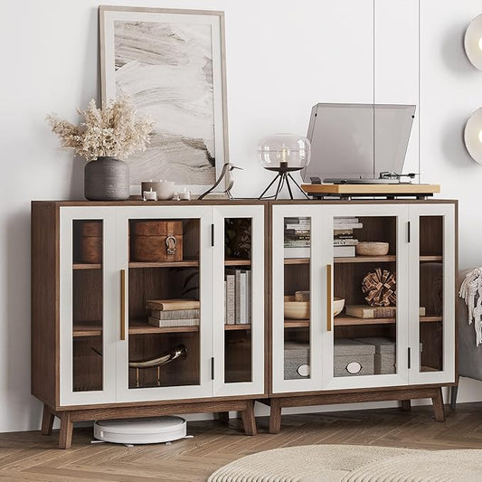 BELLEZE Set of 2 Sideboard 31 Inch Buffet Cabinet