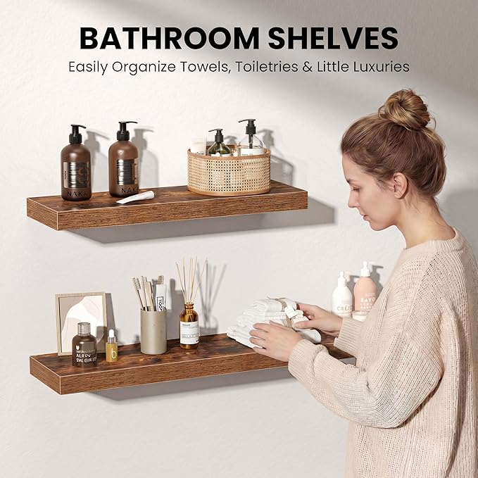 Fun Memories 72Inch Long Floating Shelves, 8 Inch Deep Shelves
