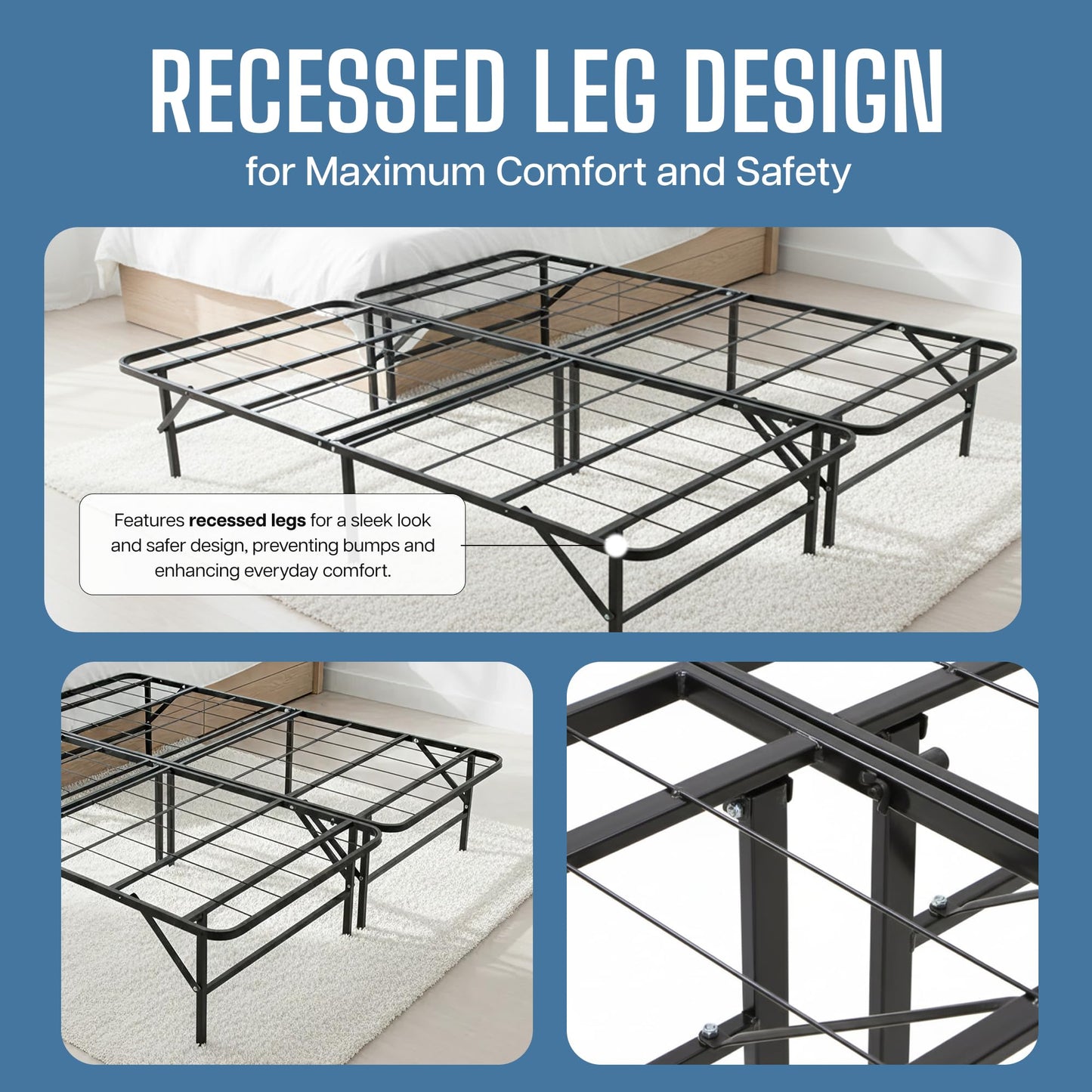 Big Sky Sleep CO. IdealFrame Full - High-Rise Platform Bed Frame - Metal, No Box Spring