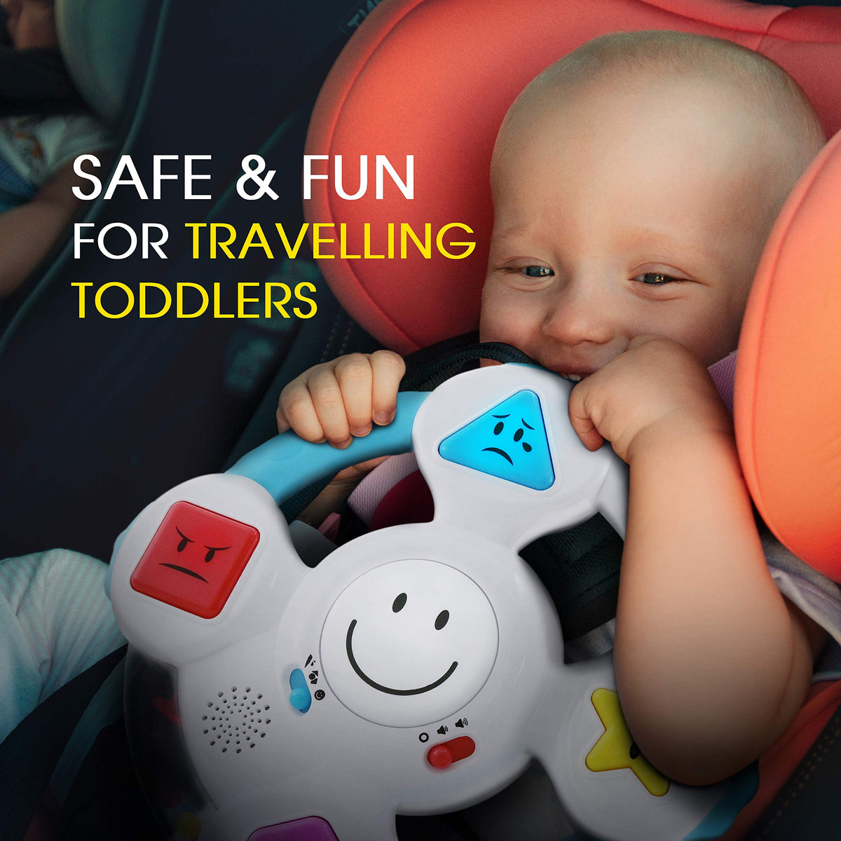 BEST LEARNING My Spin & Learn Steering Wheel - Interactive Educational Toys for 6 to 36 Months Old Babies & Toddlers - Learn Colors, Shapes, Feelings & Music - Birthday Gifts for Children