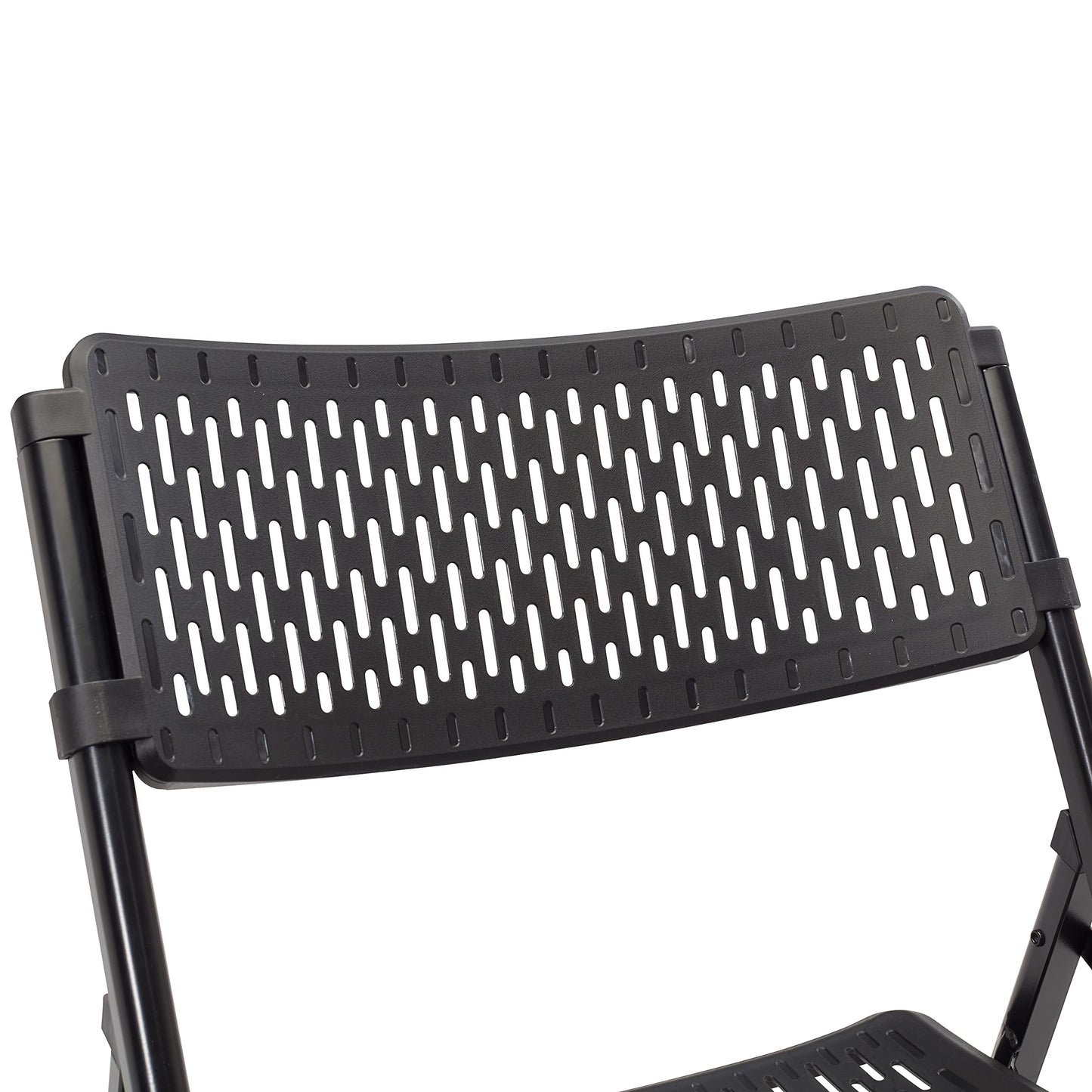 National Public Seating 1410 Airflex Series Premium Polypropylene Folding Chair - Black Pack of 4