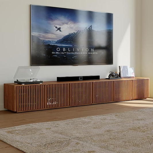 POVISON Full Assembled Mid Century Modern TV Stand, 118” Extra-Large