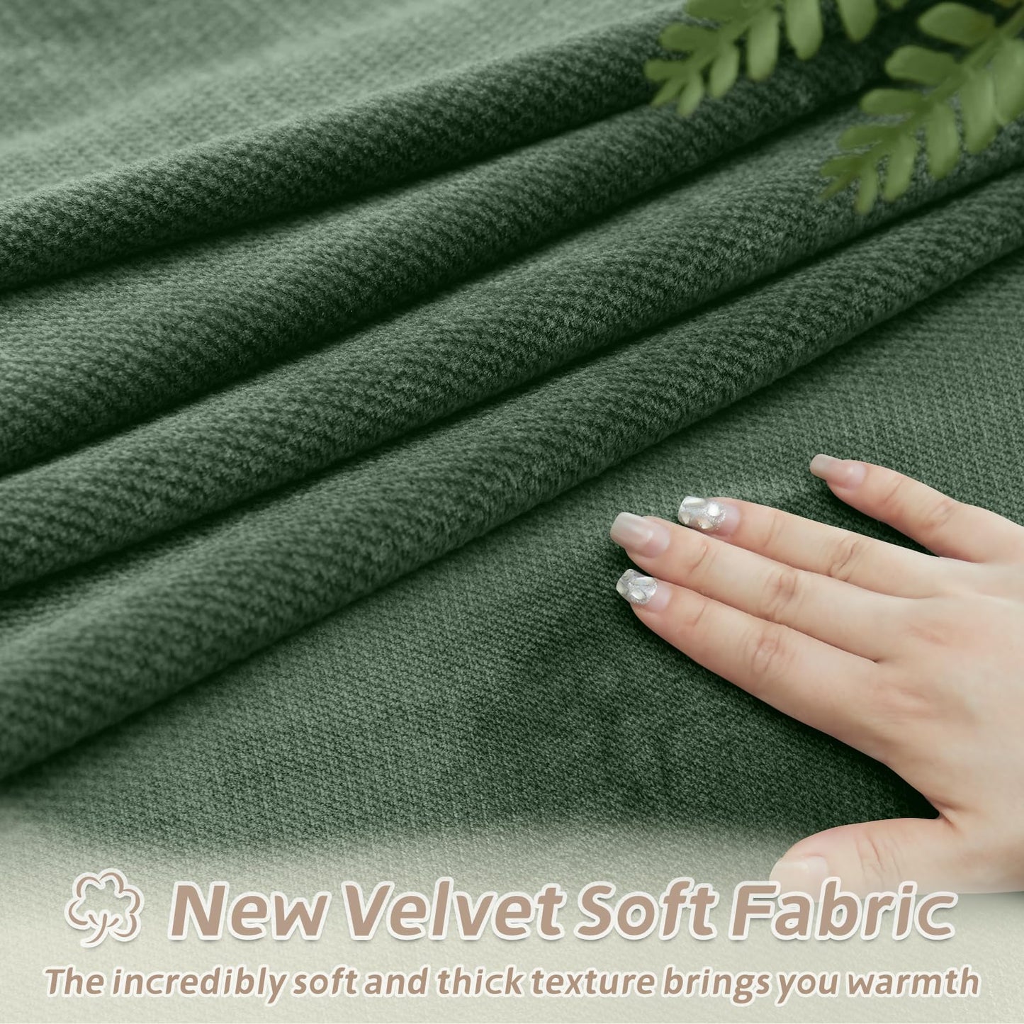 Arfntevss Sectional Recliner Couch Covers Velvet Washable Corner Sectional Sofa Cover for Reclining Stretch Soft Thick L Shape Recliner Slipcover Set (5 Seat with 1 Console Cover, Grayish Green)
