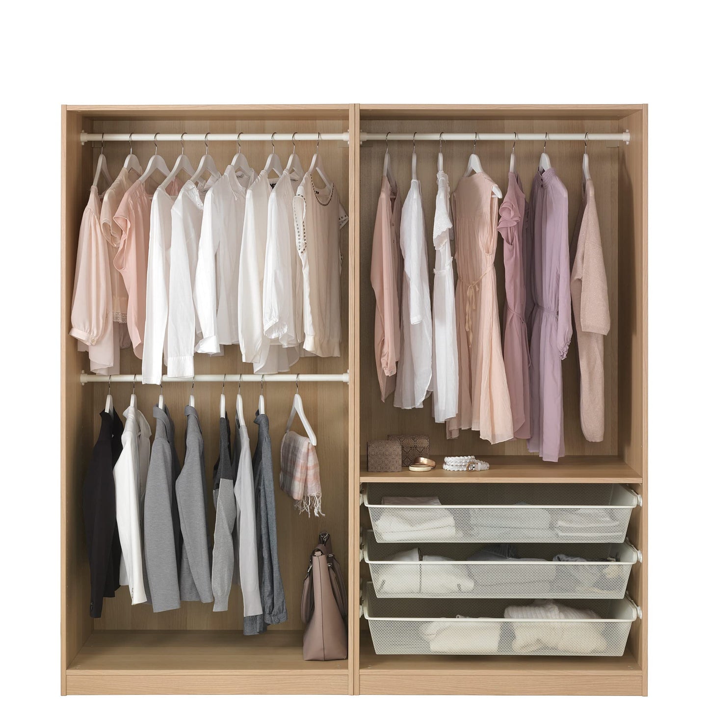 ProTuning PAX Wardrobe, white stained oak effect, 200x58x201 cm
