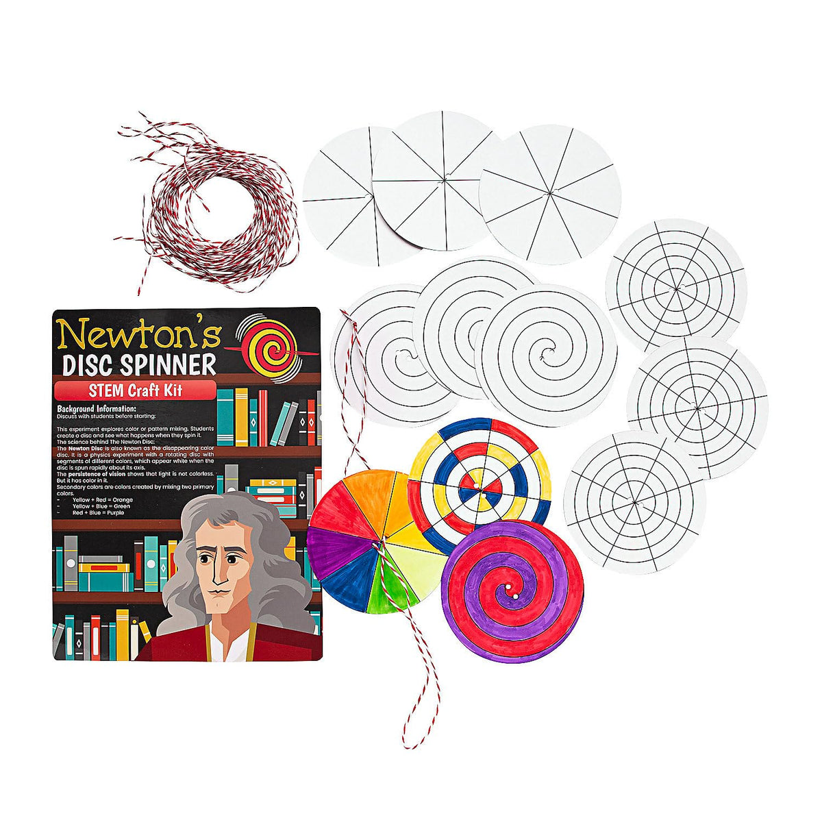 Fun Express STEAM Newton’s Disc Spinner Educational Craft Kit - Makes 12