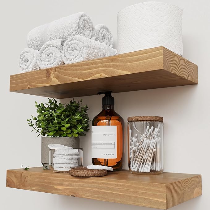BAOBAB WORKSHOP Natural Wood Floating Shelves