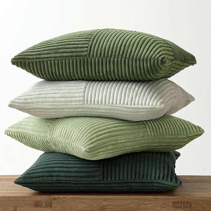 MIULEE Spring Green Decorative Throw Pillow Covers 16x16 Inch Set of 4 Boho
