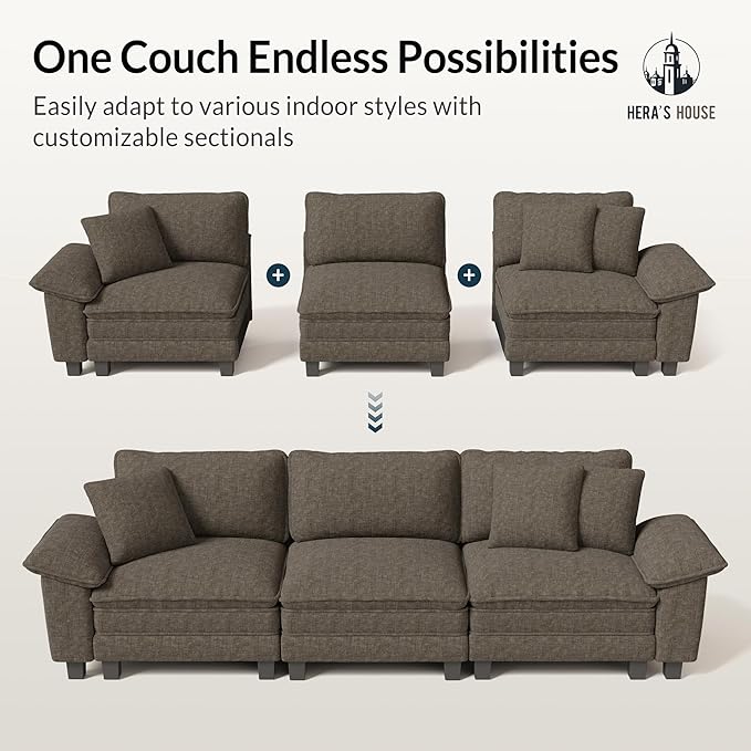HERA'S HOUSE 88" Modular Sectional Sofa, L Shaped Couches